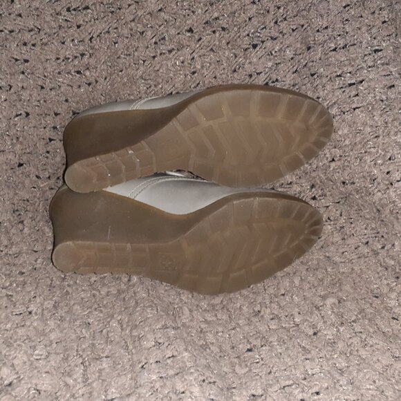 DOC DR. MARTENS-Mimi Wedge-Grey Smooth Leather-Slightly Distressed Look-Sz 8-EX - Picture 8 of 8